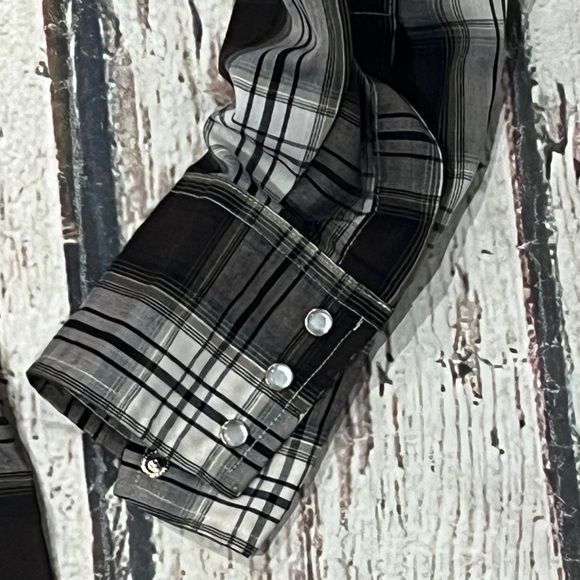 Ely Cattleman Western Pearl Snap Button Down Plaid Cowboy Rancher Shirt - Picture 4 of 5